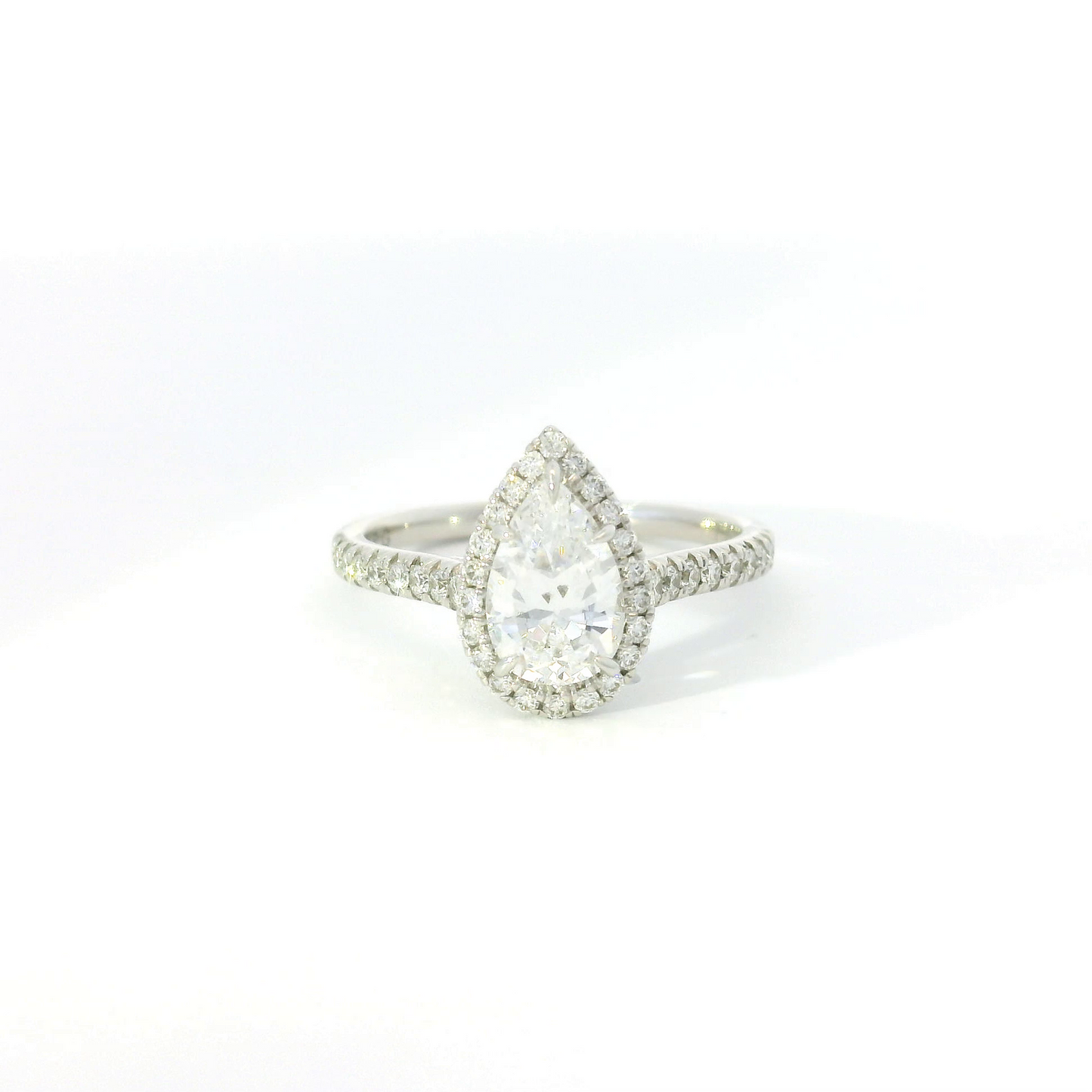 C. Gonshor Halo Pear Shaped Engagement Ring Setting