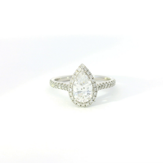 C. Gonshor Halo Pear Shaped Engagement Ring Setting