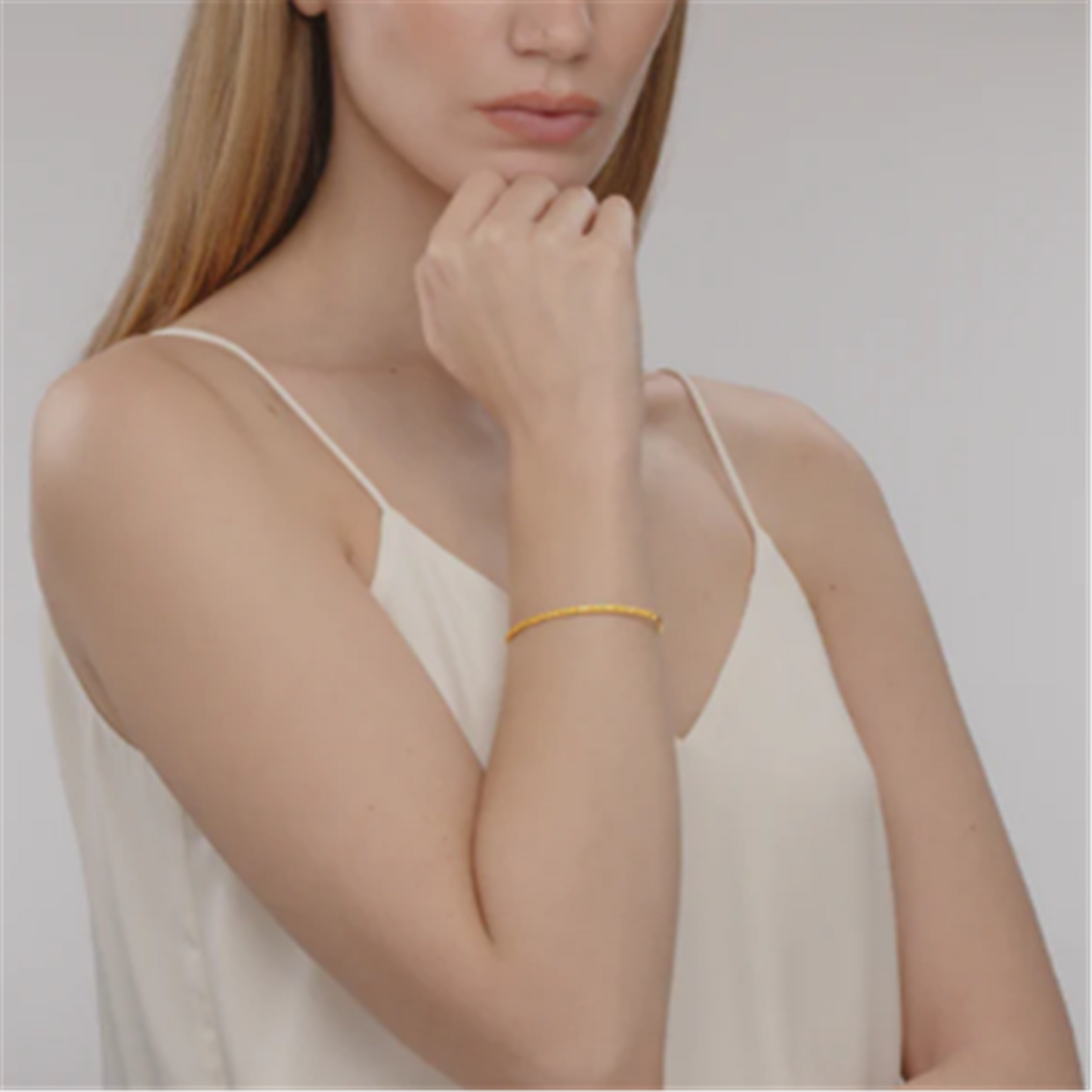 Kwiat Stackable Slim Bangle Bracelet w/Yellow Sapphires in 18k Gold