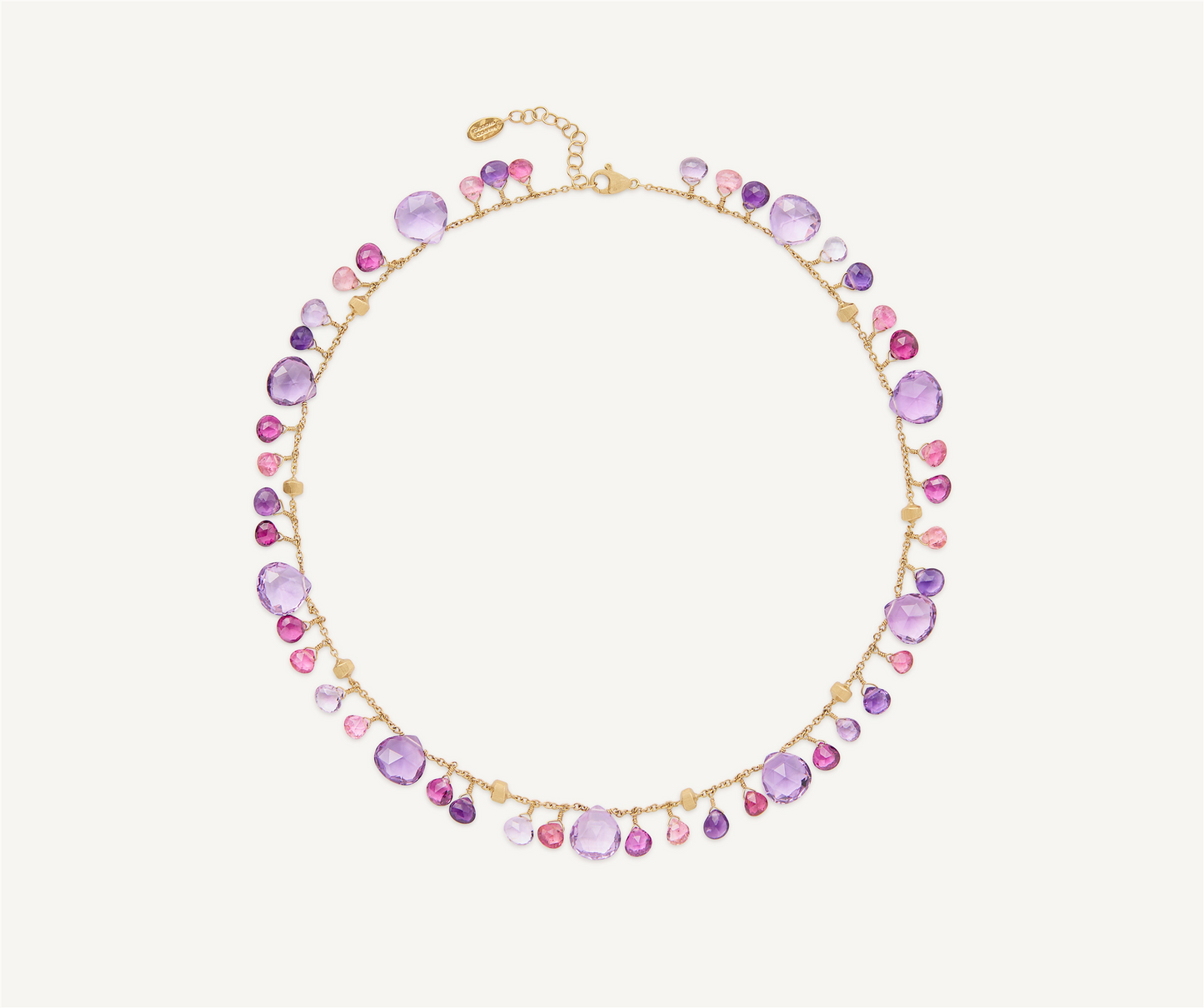 Marco Bicego Paradise Amethyst & Pink Tourmaline Necklace in 18k Yellow Gold