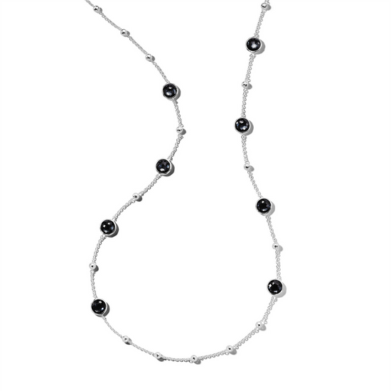 Ippolita Silver Ball & Hematite Station Necklace