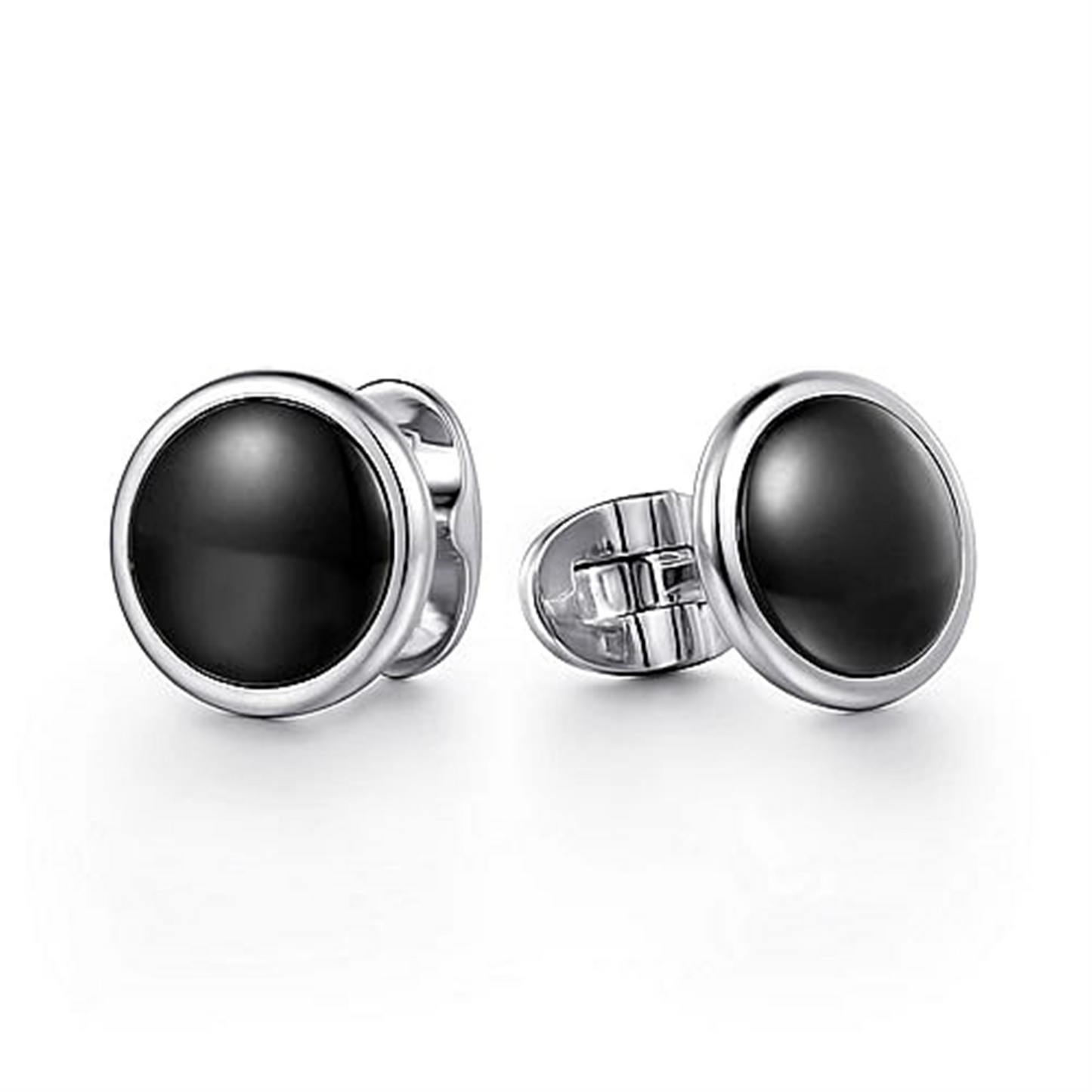 Gabriel & Co. Round Black Onyx Cufflinks