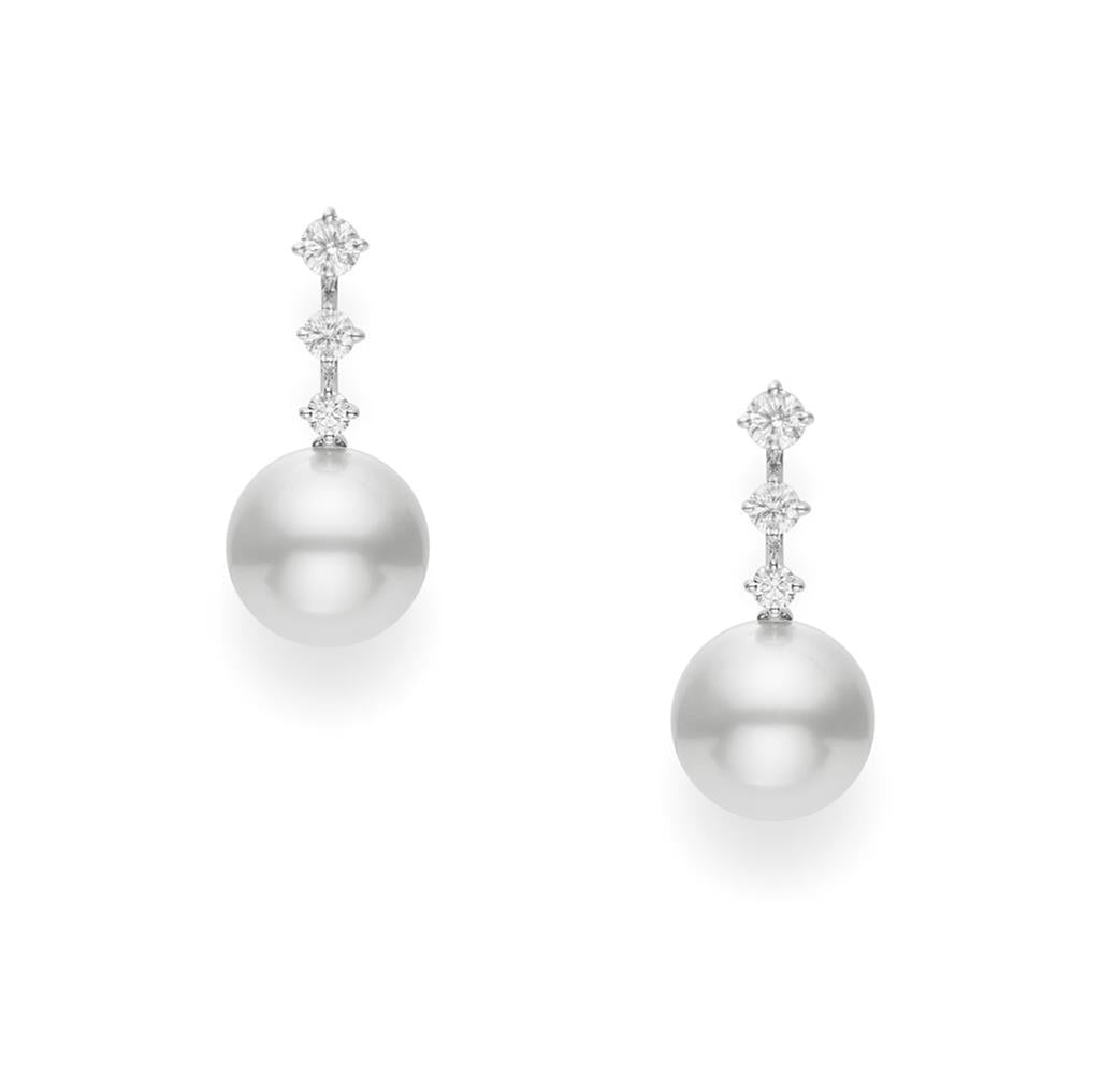 Mikimote WSSP & 3 Diamond Drop Earrings