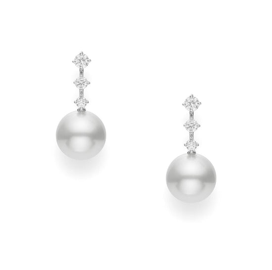 Mikimote WSSP & 3 Diamond Drop Earrings