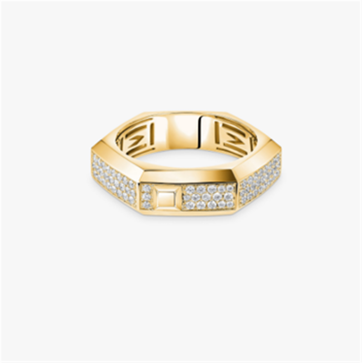 Messika Moderniste Pavé Diamond Ring, Medium in 18k Yellow Gold