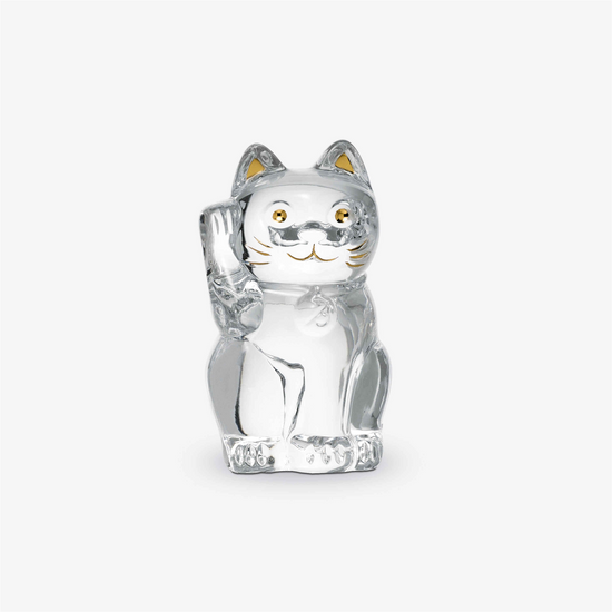 Baccarat Lucky Cat Maneki Neko Figurine S