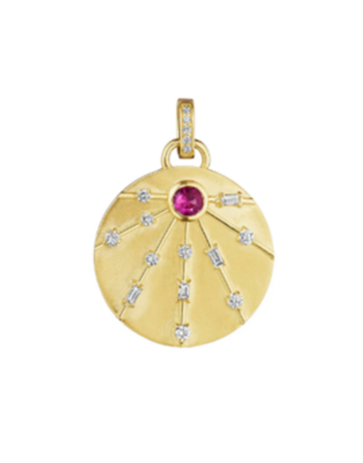 Penny Preville Round Diamond with Pink Sapphire Energy Medallion