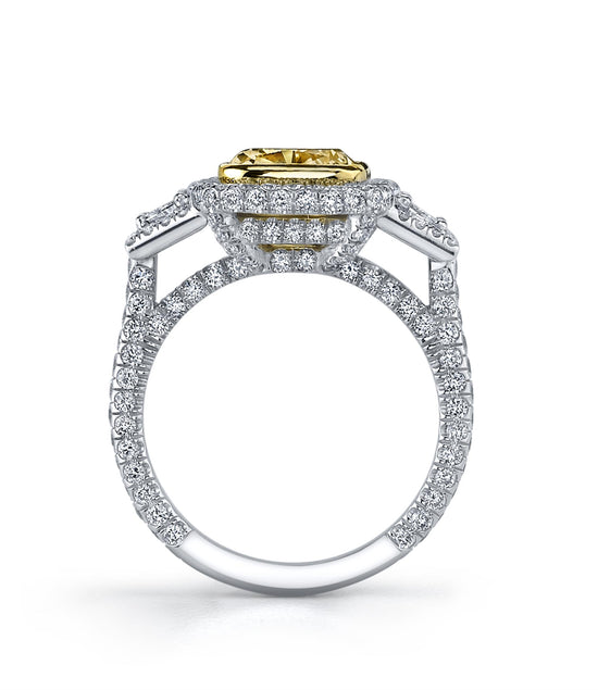 Joshua J 3ct Fancy Diamond Three-Stone Ring