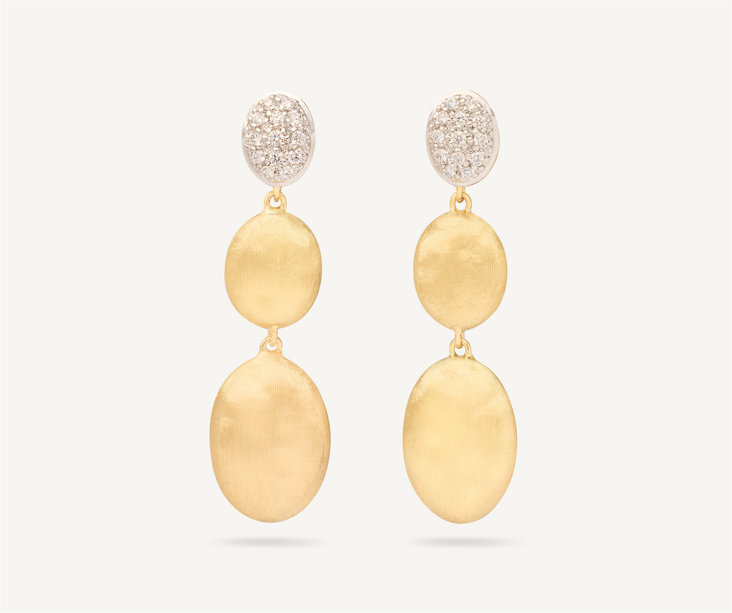 Marco Bicego Siviglia Triple Drop Diamond Earrings in 18k Two-Tone Gold