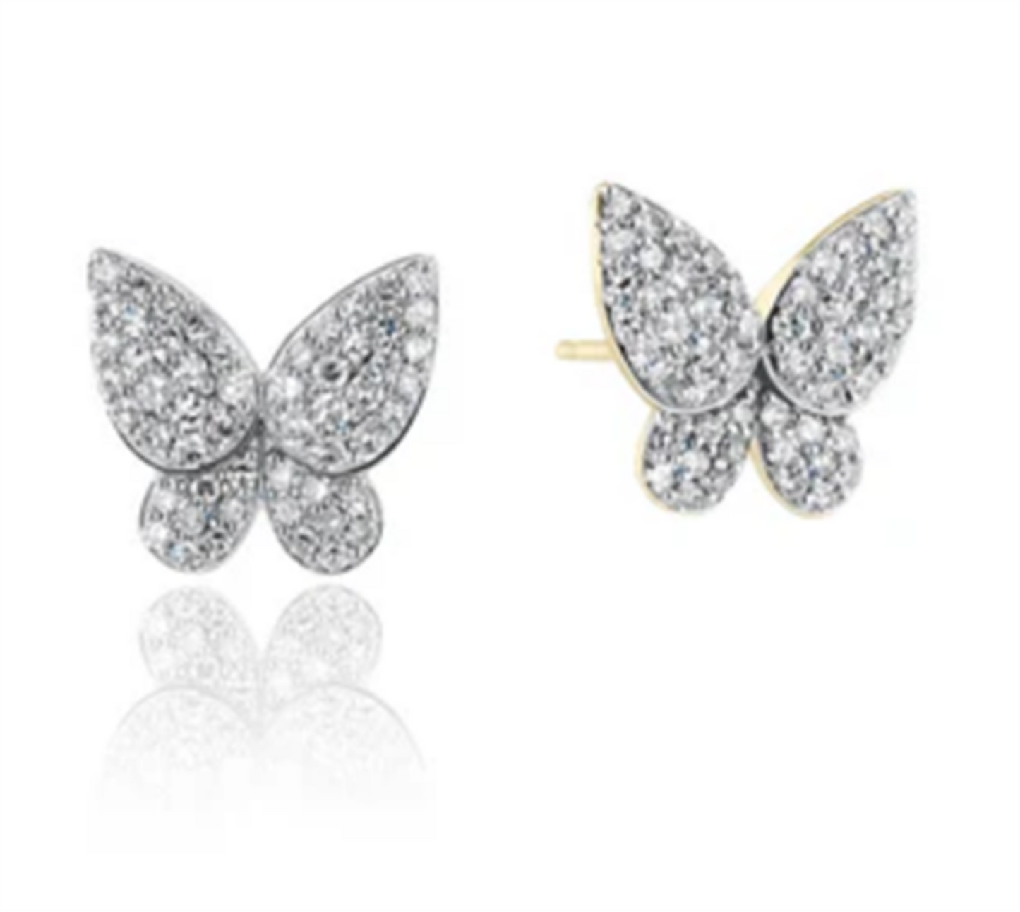 Phillips House Petite Butterfly Diamond Stud Earrings in 18k Yellow Gold