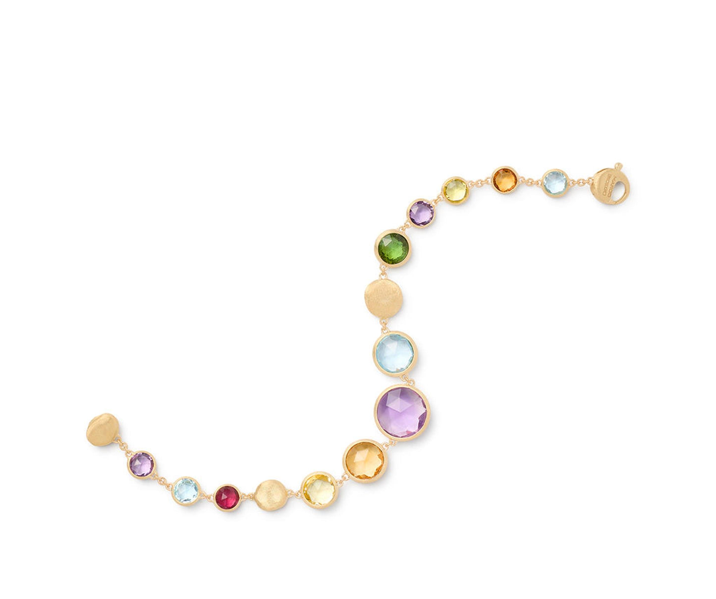 Marco Bicego  Jaipur Color Engraved Bracelet w/ Multi Rose Cut Stones