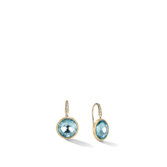 Jaipur Gold & Blue Topaz Small Drop Earrings