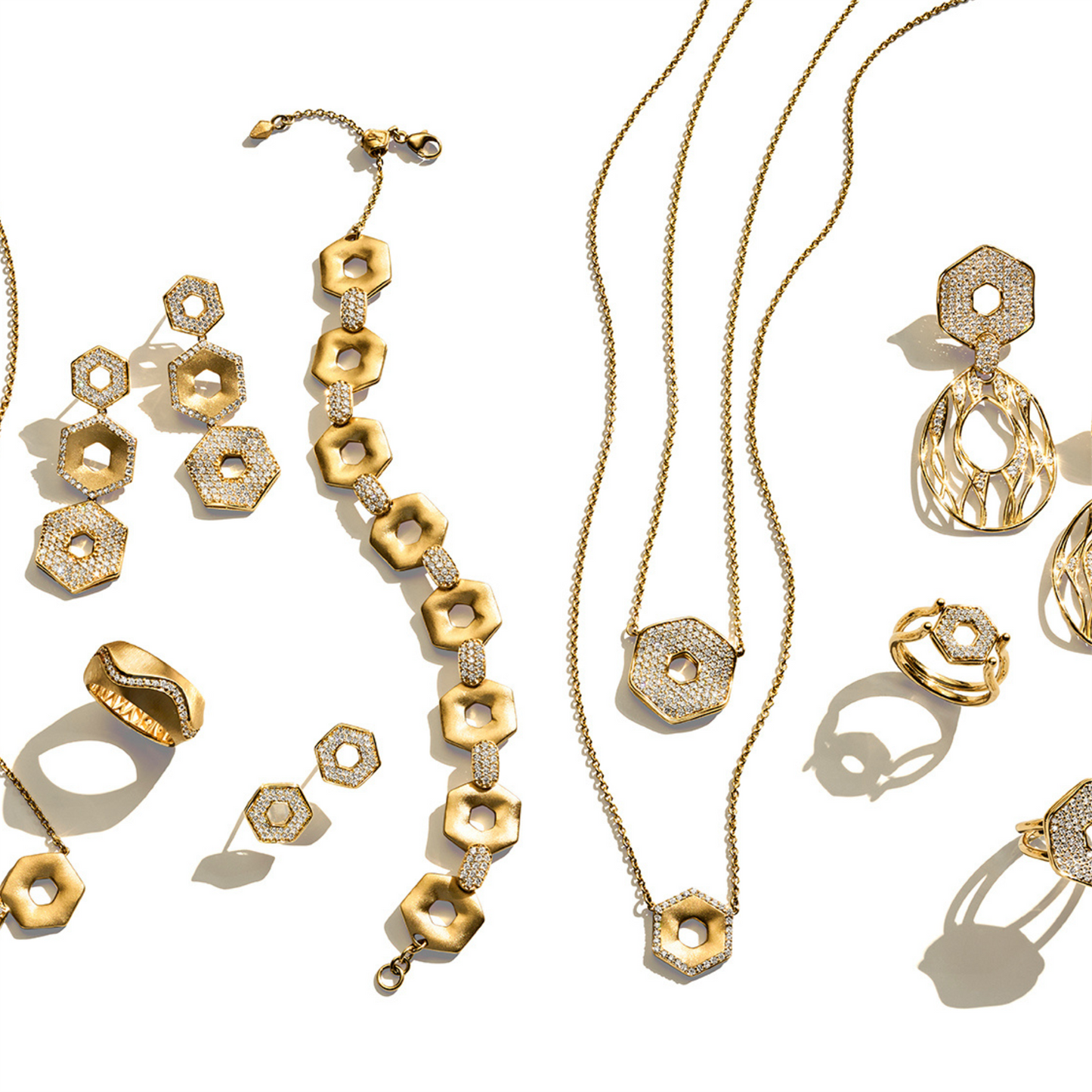 Jamie Turner Eclipse Diamond Necklace in 18k Yellow Gold