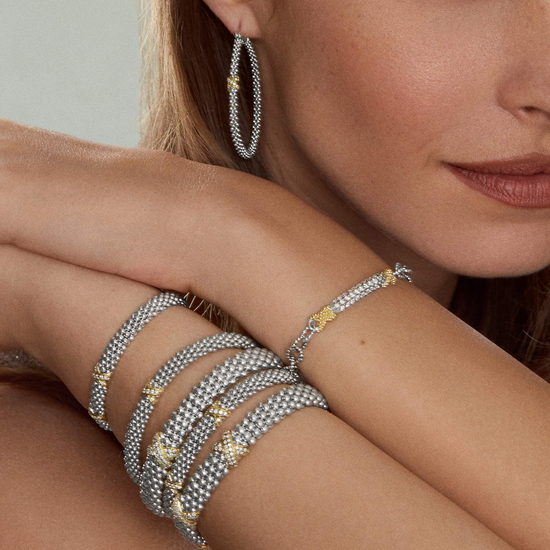 Lagos Single Station X Two-Tone Diamond Bracelet