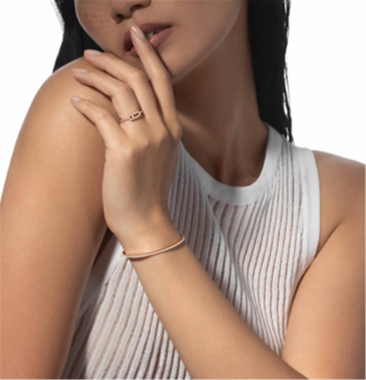 Messika Move Uno Diamond Pavé Ring in 18k Rose Gold