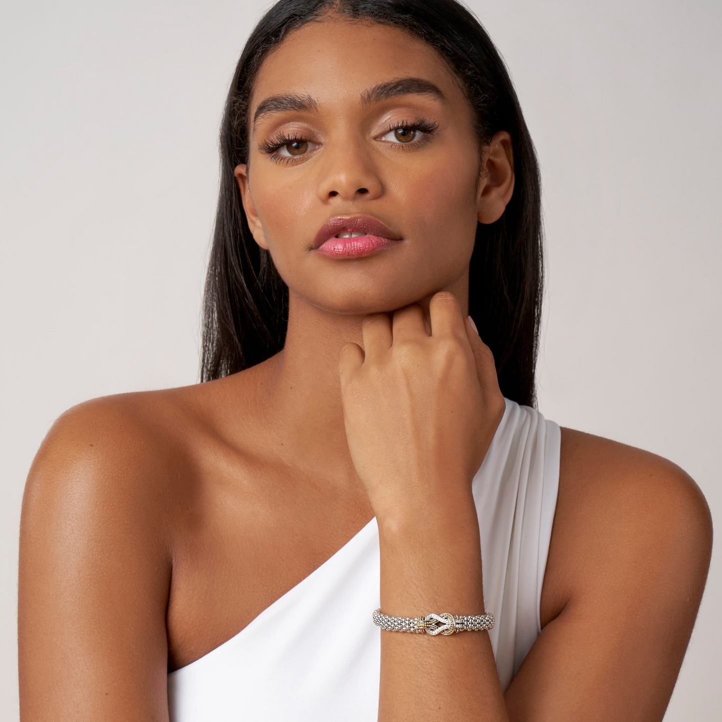 Lagos Two-Tone Knot Caviar Diamond Bracelet
