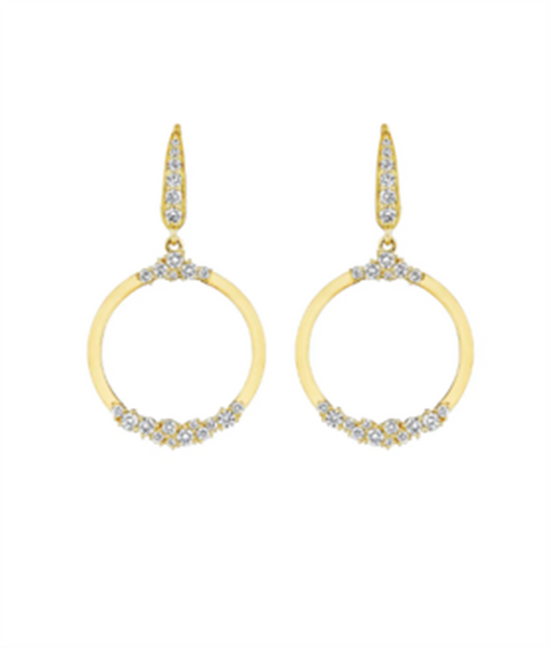 Penny Preville Open Diamond Accent Round Stardust Earrings