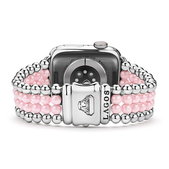 Lagos Pink Ceramic and Stainless Steel Infinite Watch Bracelet - 38-45mm