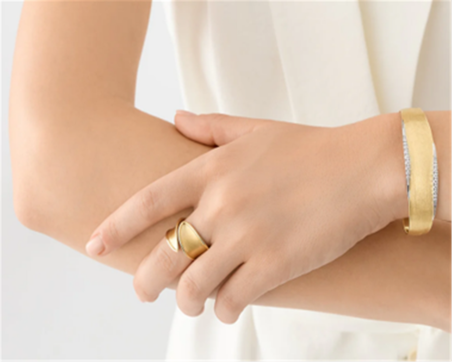 Marco Bicego Lunaria Hand Engraved Wrap Ring in 18k Gold