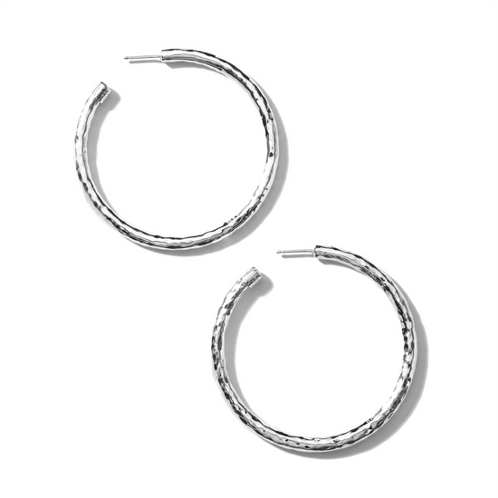 Ippolita Classico Large Silver Hammered Hoop Earrings