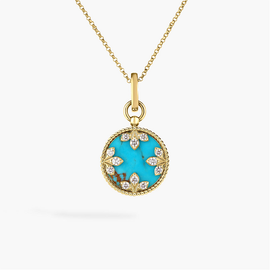 Roberto Coin Venetian Princess Carnevale Diamond and Turquoise Pendant Necklace