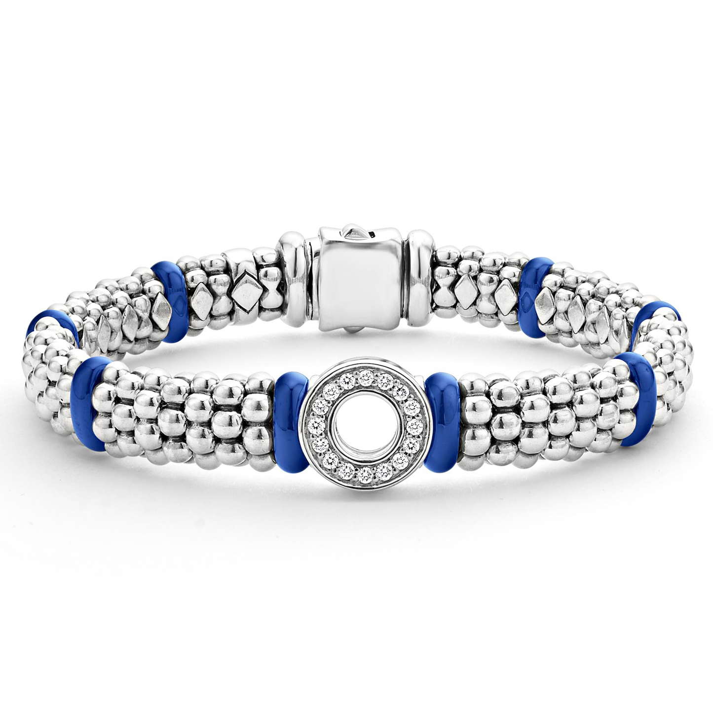 Lagos Ultramarine Ceramic and Diamond Circle Bracelet