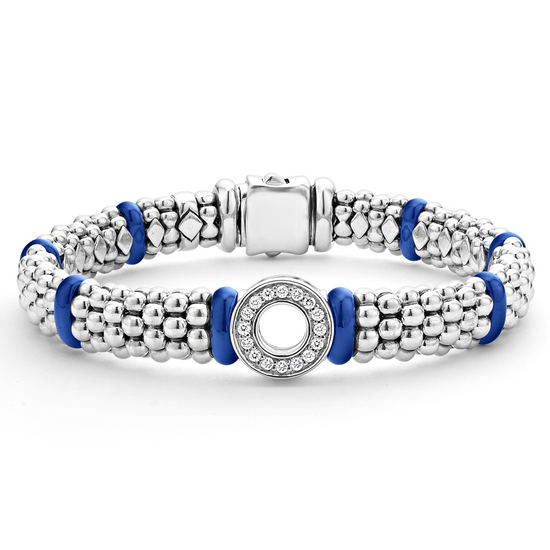 Lagos Ultramarine Ceramic and Diamond Circle Bracelet