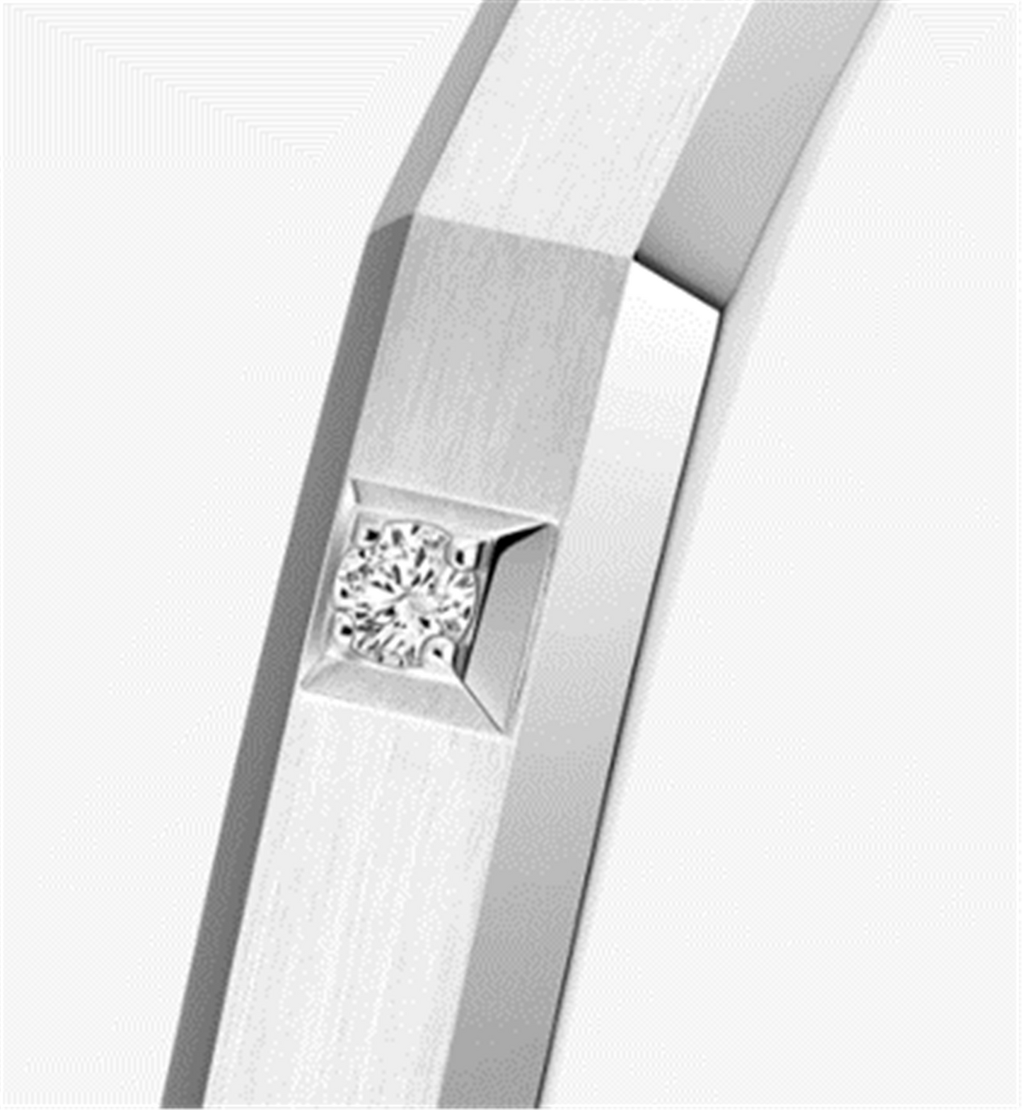 Messika Moderniste Brushed Diamond Bangle, Medium in 18k White Gold