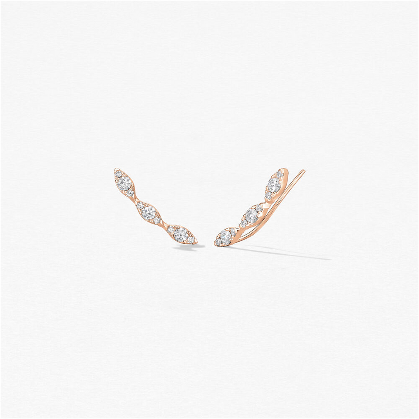 Hearts On Fire Aerial Marquise Ear Climbers in 18k Rose Gold