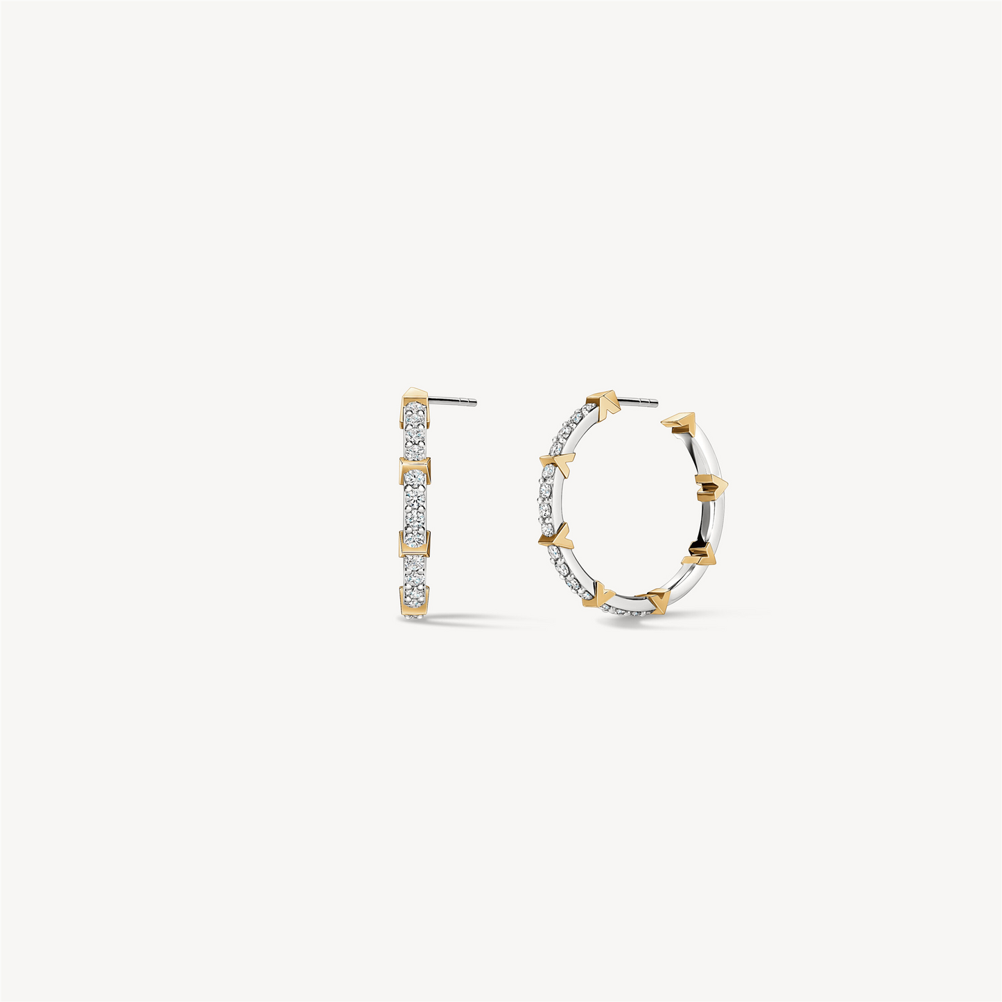 Hearts On Fire Copley Pave Diamond Hoop Earrings in 18k Two-Tone Gold
