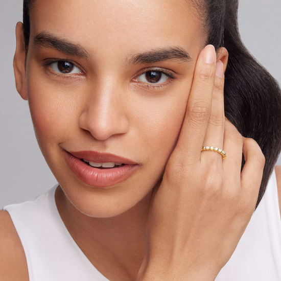 18k Gold and Diamond Stacking Ring