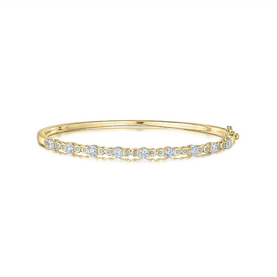 Kwiat 18k Gold Lyric Bangle with Diamonds