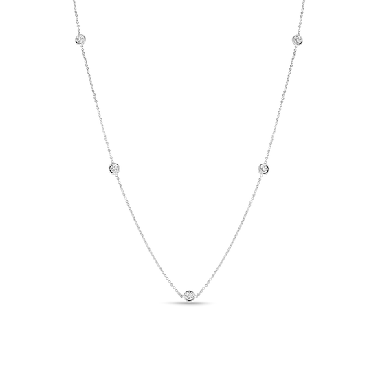 Roberto Coin Diamonds By The Inch White Gold Necklace