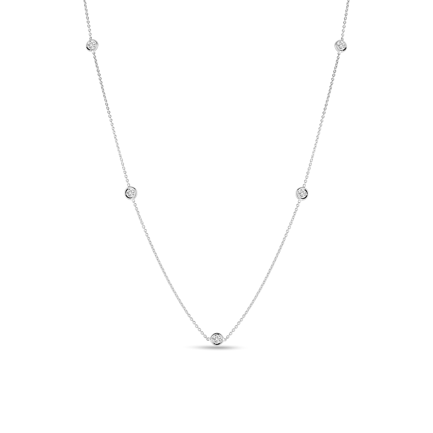 Roberto Coin Diamonds By The Inch Necklace  in 18k White Gold & 1/4ct Diamonds