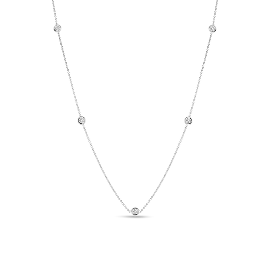 Roberto Coin Diamonds By The Inch Necklace  in 18k White Gold & 1/4ct Diamonds