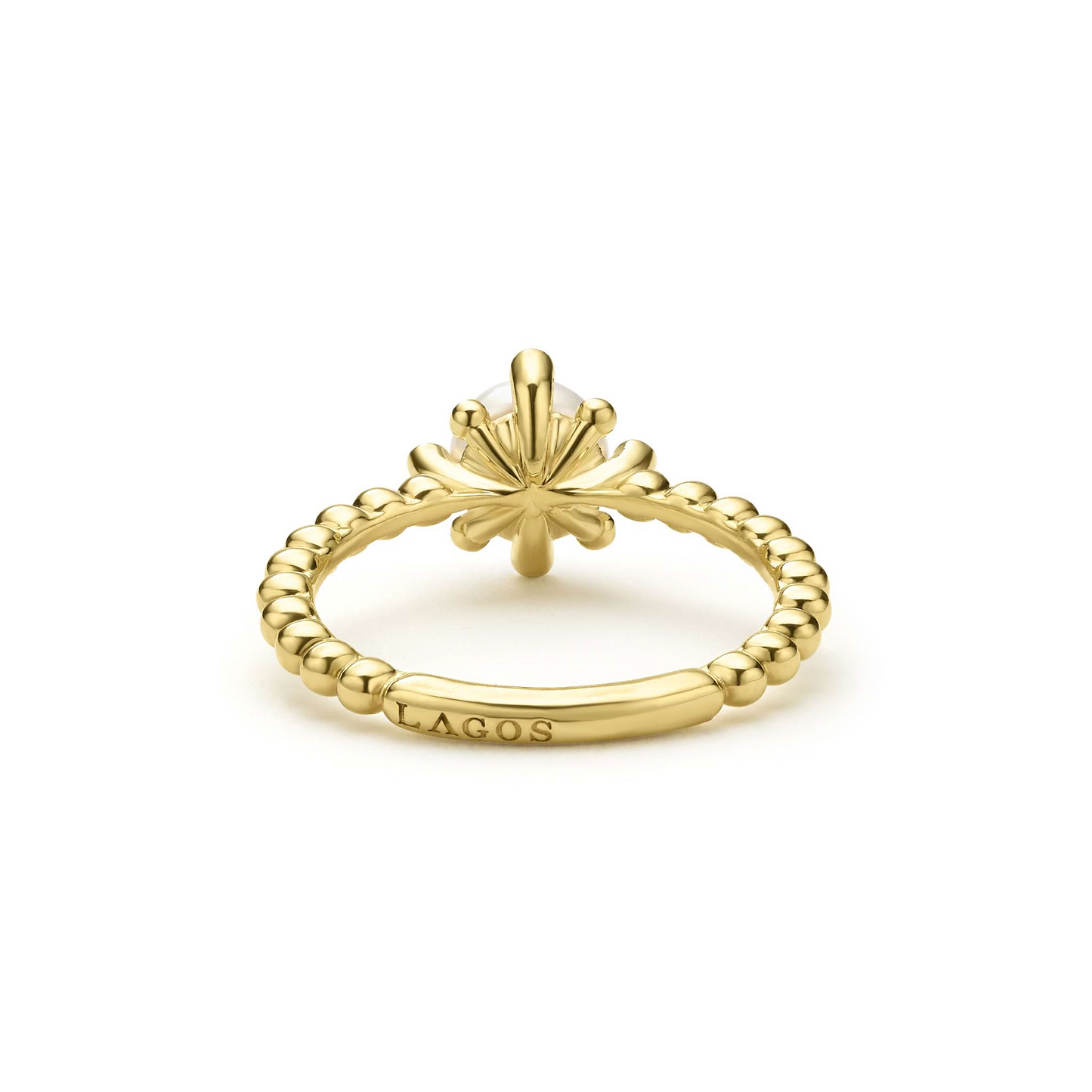 Lagos Fleur Pearl Diamond Ring in 18k Gold
