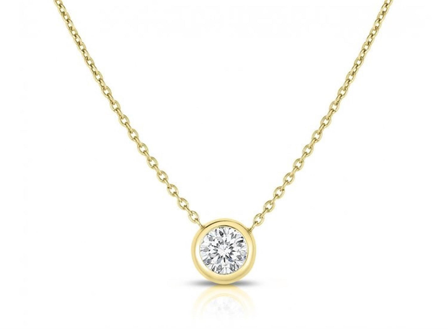 Roberto Coin Diamonds By the Inch Bezel Set Solitaire Necklace