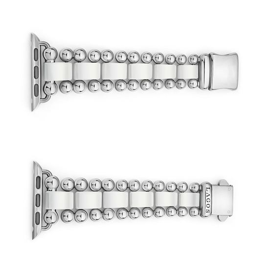Lagos White Ceramic and Stainless Steel Watch Bracelet - 38-45mm