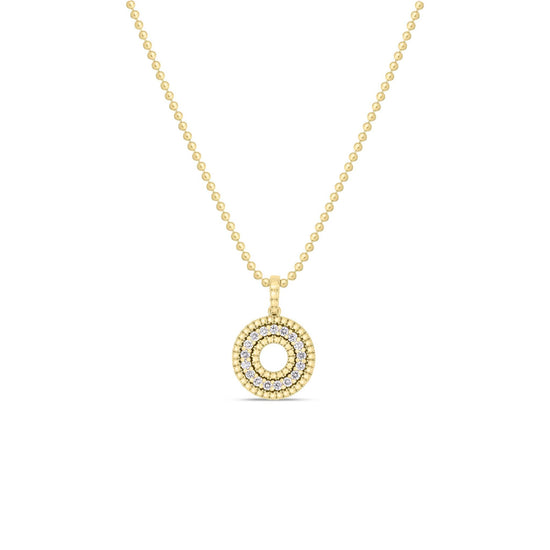 Roberto Coin Siena Medium Gold Diamond Circle Necklace