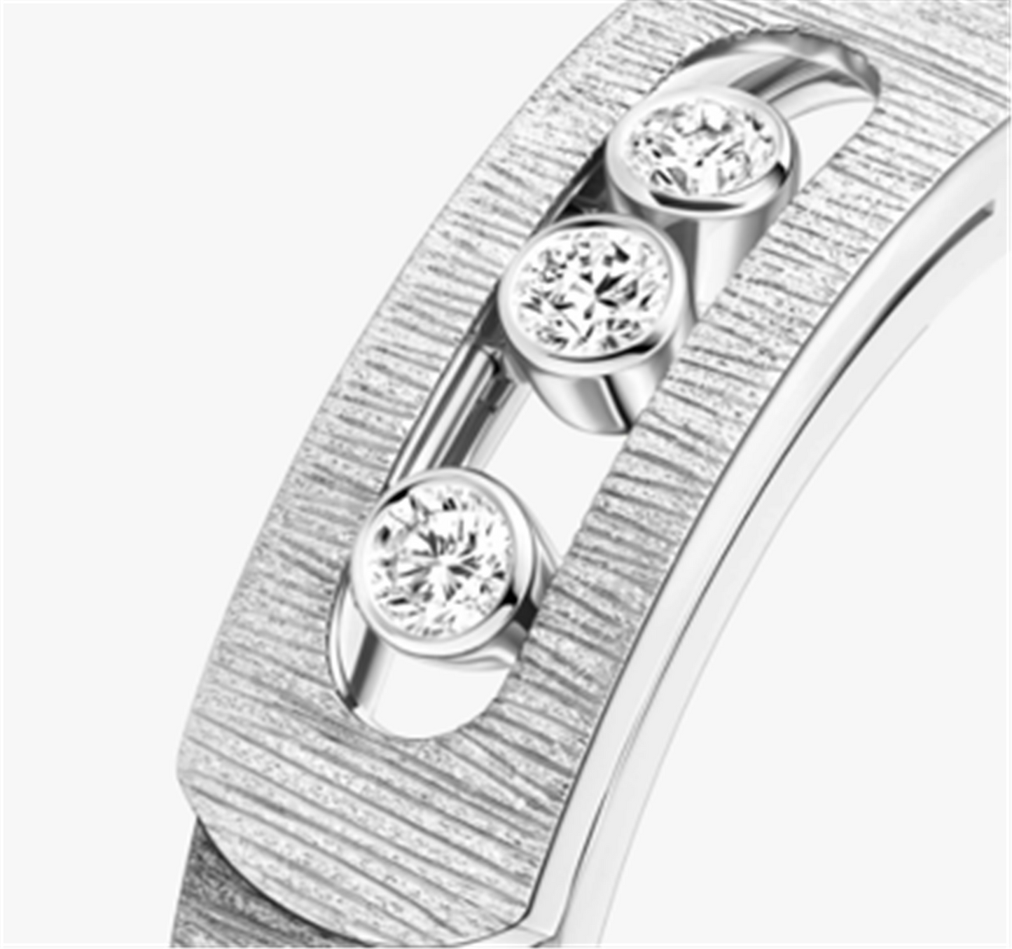 Messika Move Noa Ciselé Ring in 18k White Gold