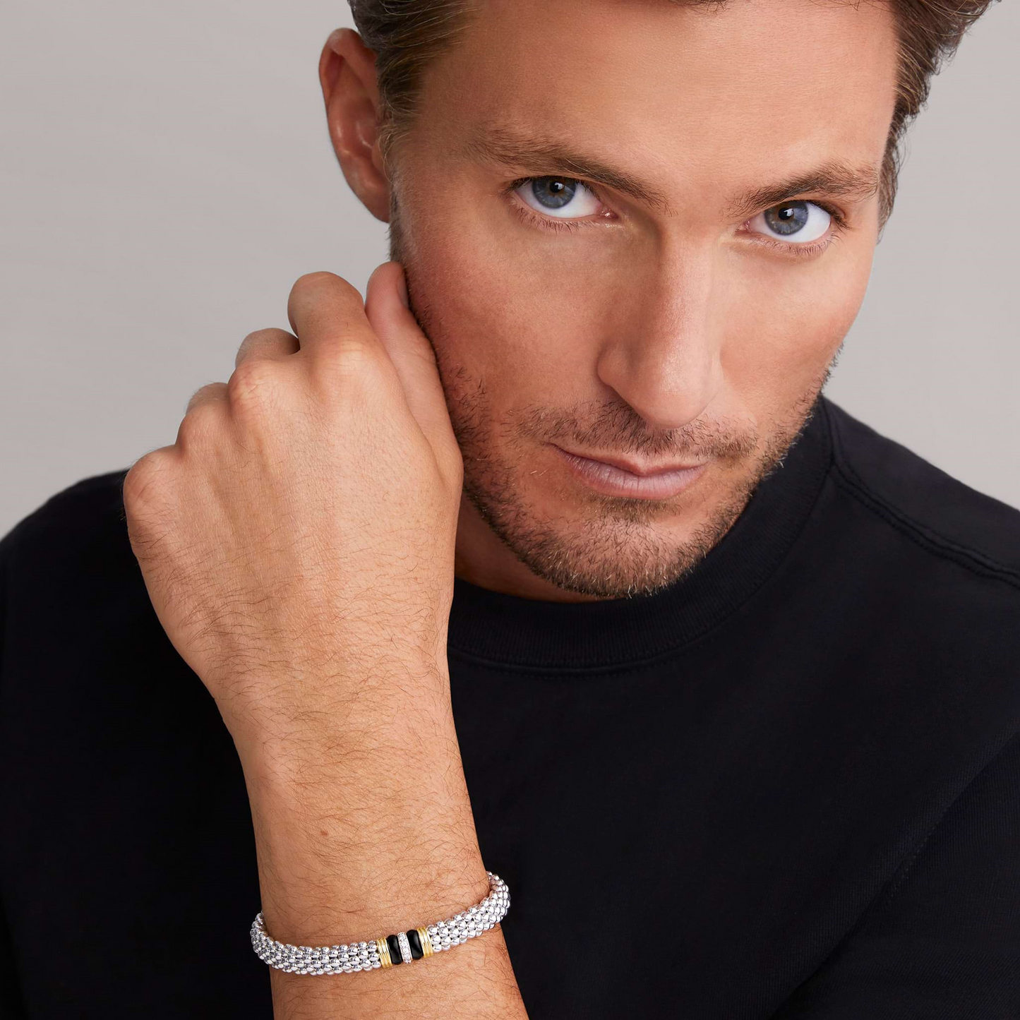 Lagos Single Station Diamond Caviar Bracelet