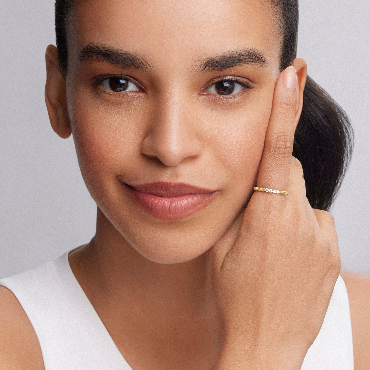 Lagos Superfine Diamond Stacking Ring in 18k Gold
