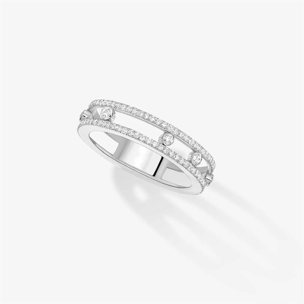 Messika Move Romane Wedding Ring in 18k White Gold 1 2ct Diamonds