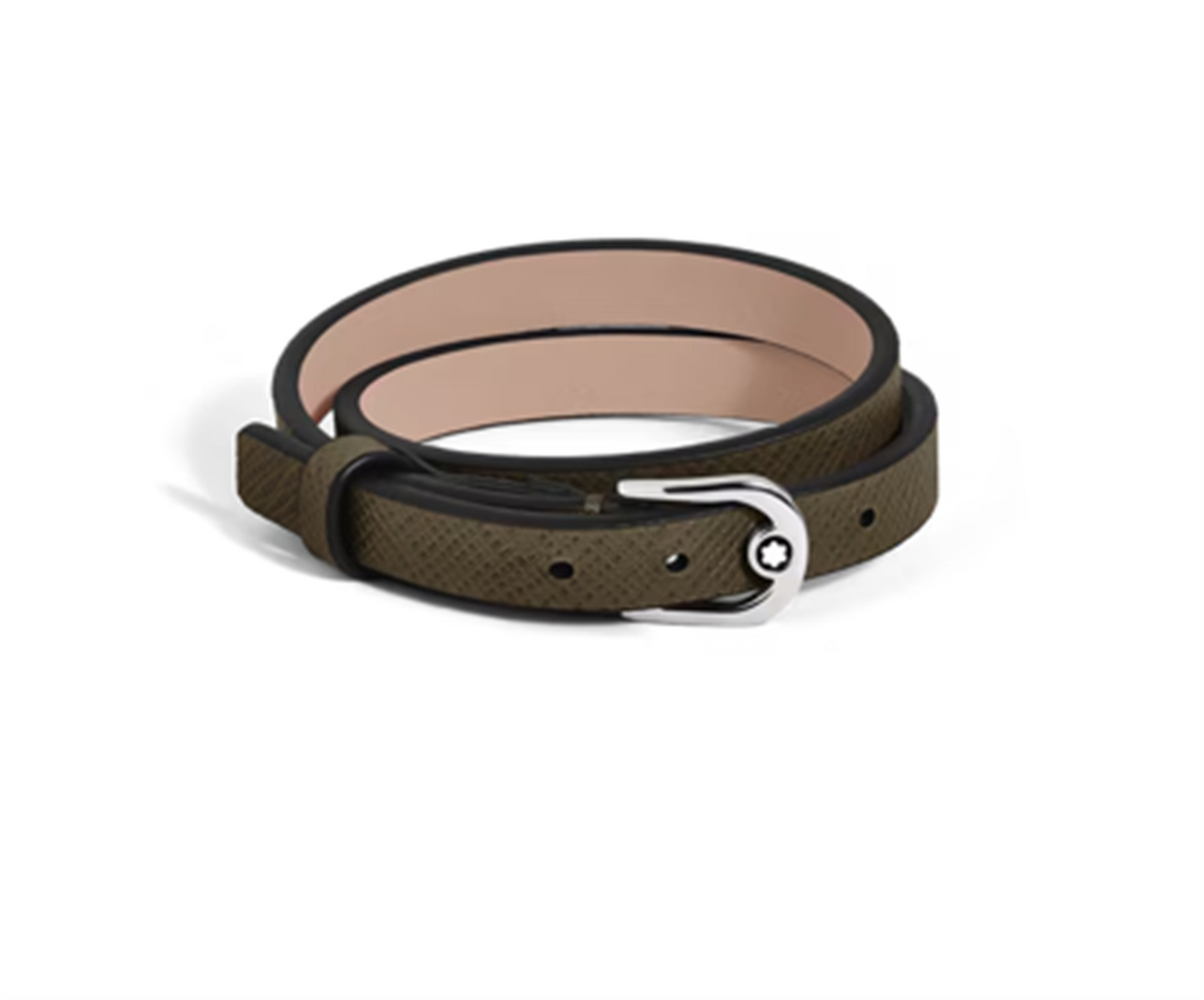 Montblanc Horseshoe Buckle Adjustable Bracelet in Khaki Sartorial Leather