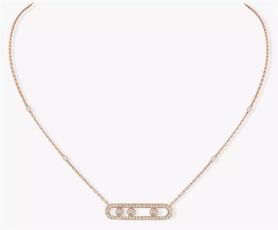 Messika Move Pavé Necklace in 18k Rose Gold & 0.69ct Diamonds