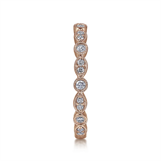 Gabriel & Co. Rose Gold Marquise & Round Station Diamond Ring