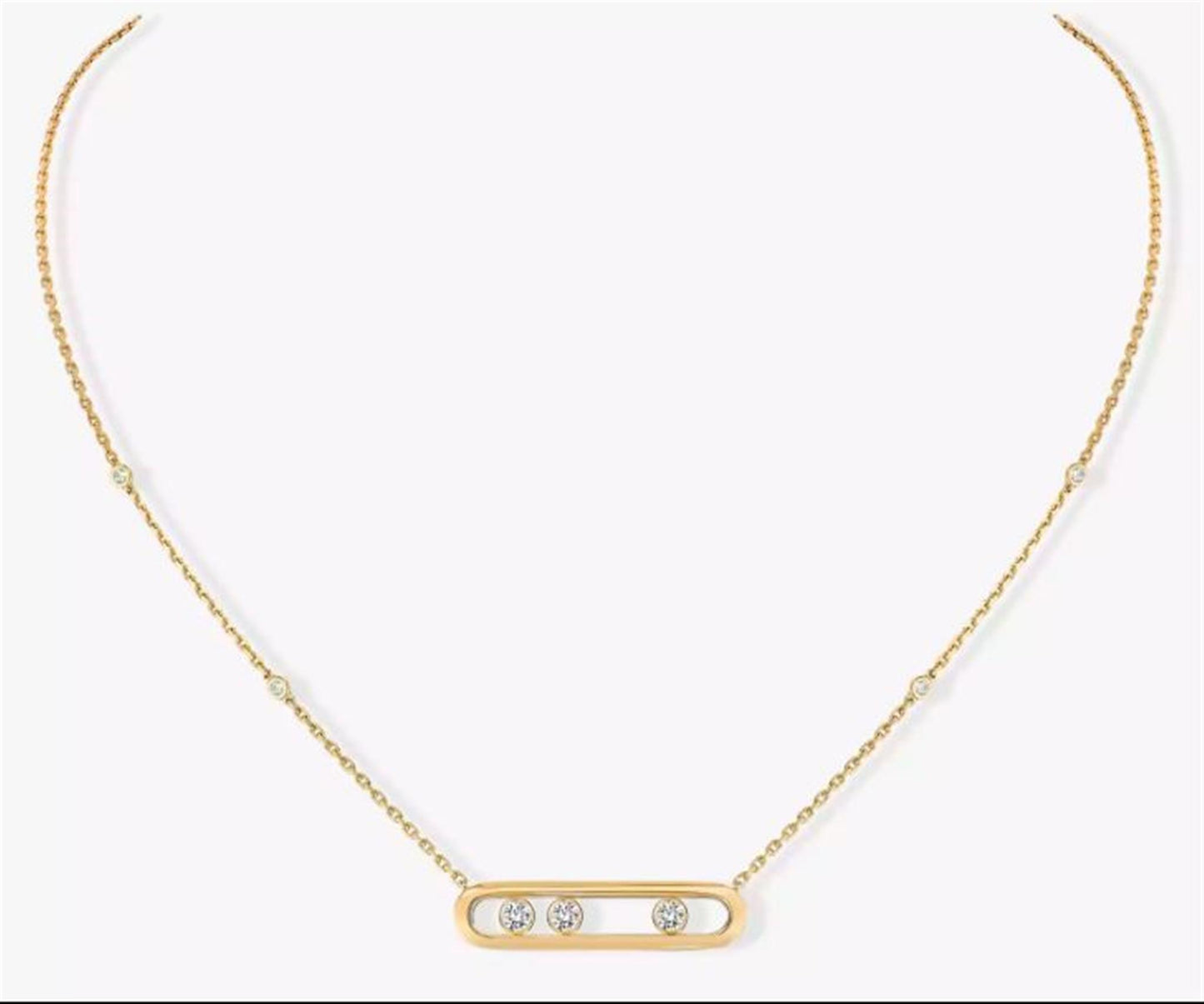 Messika Move Necklace in 18k Yellow Gold & 1/3ct Diamonds