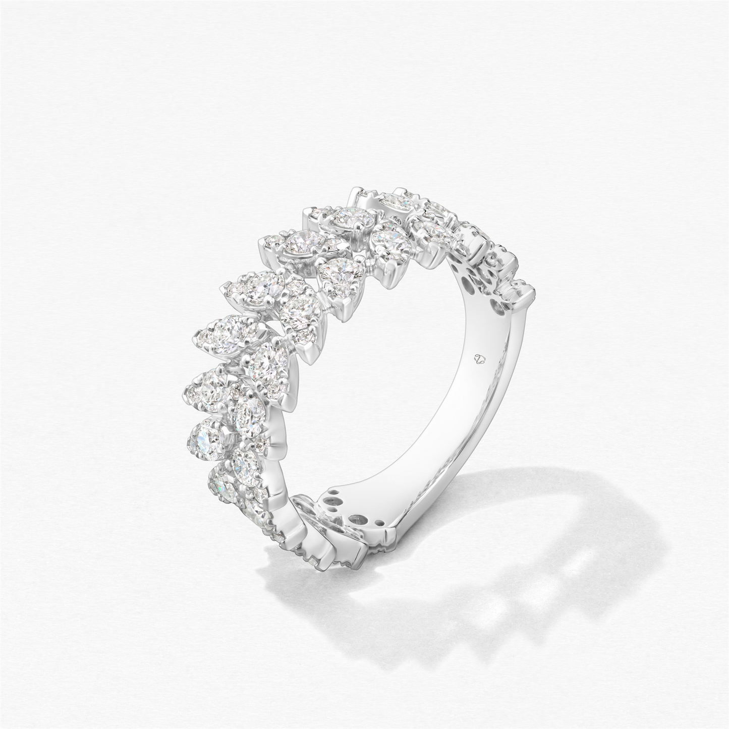 Hearts On Fire Aerial Double Dewdrop Ring in 18k White Gold