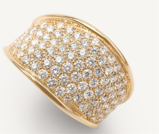 Marco Becego Lunaria Diamond Pavé Statement Ring in 18k Yellow Gold