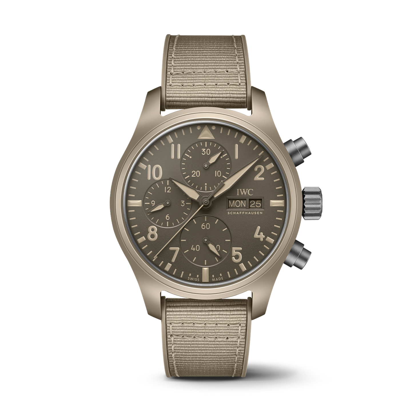 IWC Schaffhausen Pilot's Watch Chrono Top Gun 41mm "Mojave Desert" w/ Brown Dial & Beige Rubber Strap
